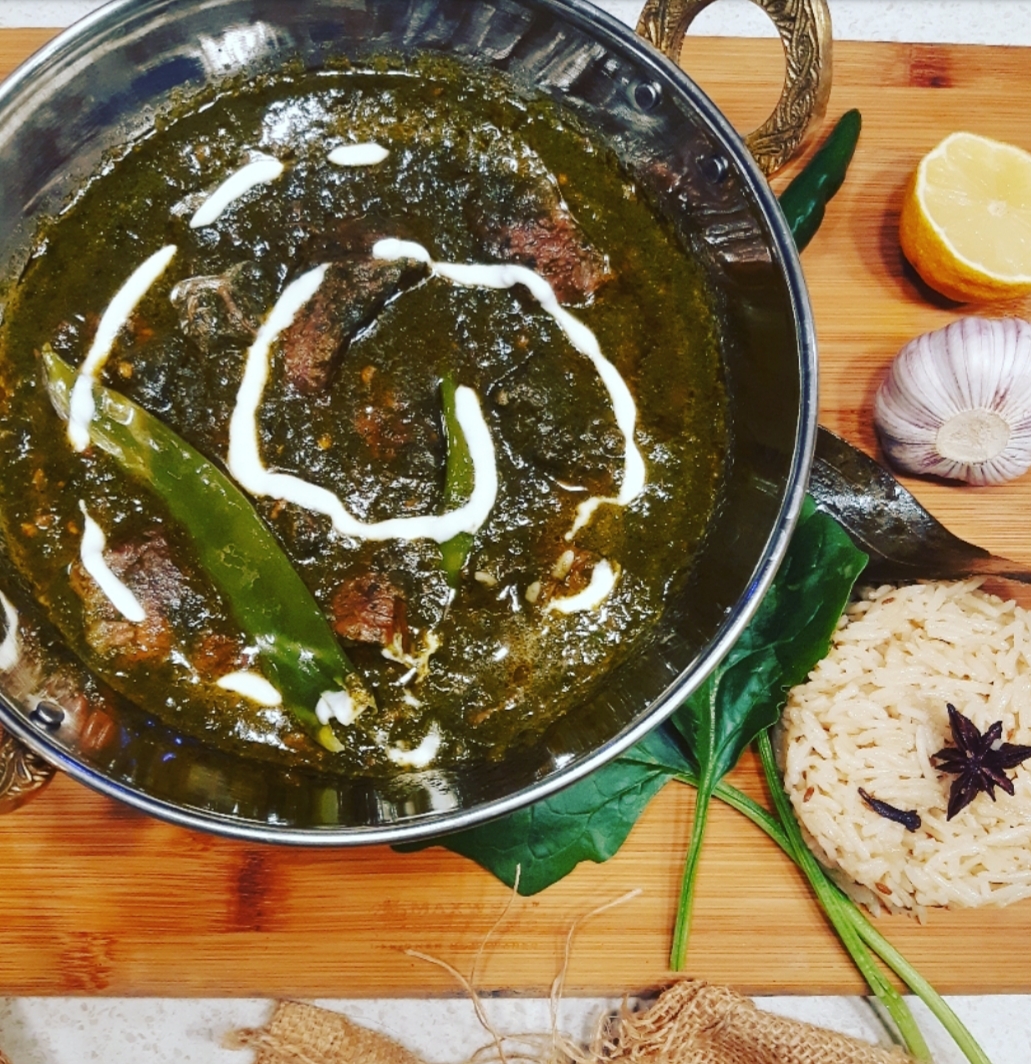 Palak GoshtDhabba Style (Spinach and Meat Curry) Desi by Pardesi